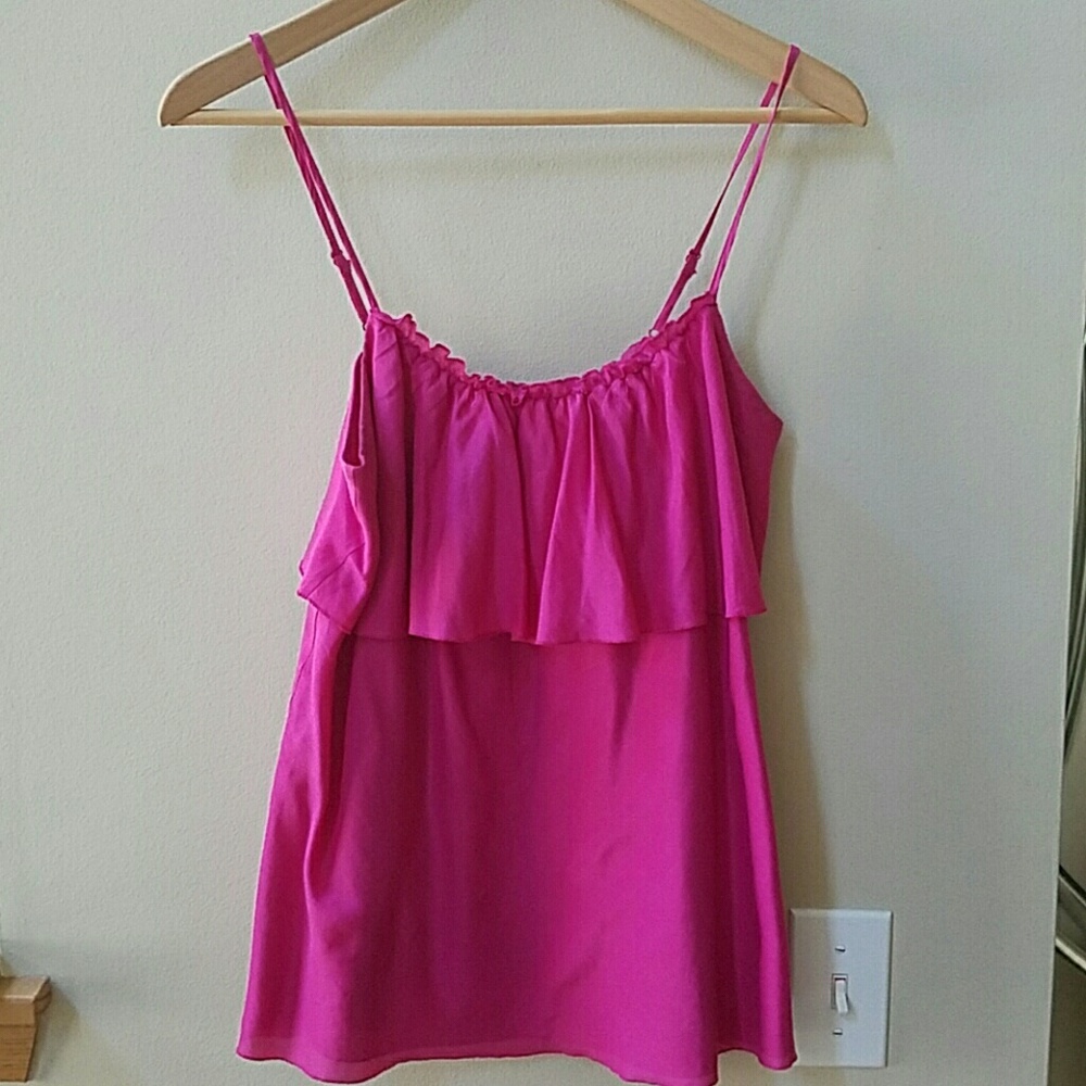 GAP Silk/Cotton Blend Ruffle Tank Size Small